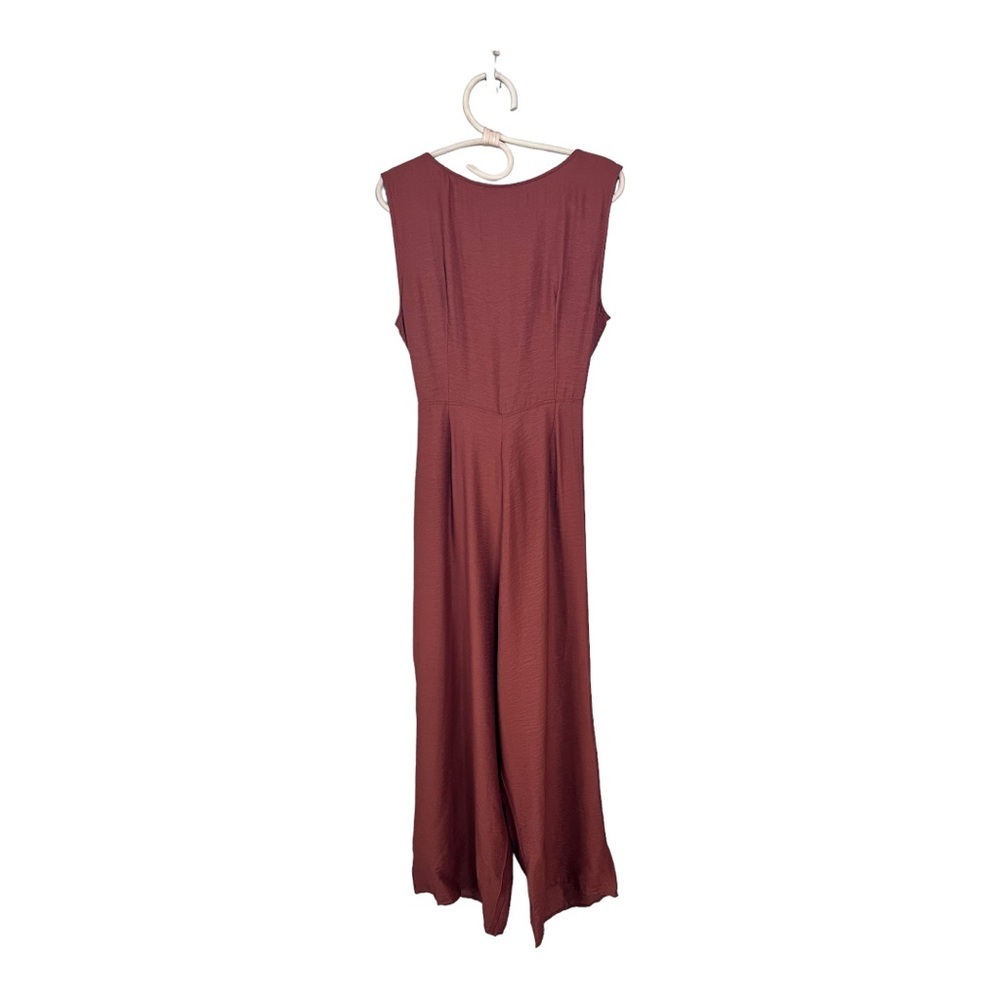 Le Lis Boutique Burnt Orange Cutout Tie Knot Wide Leg Jumpsuit Size Large - Picture 14 of 14